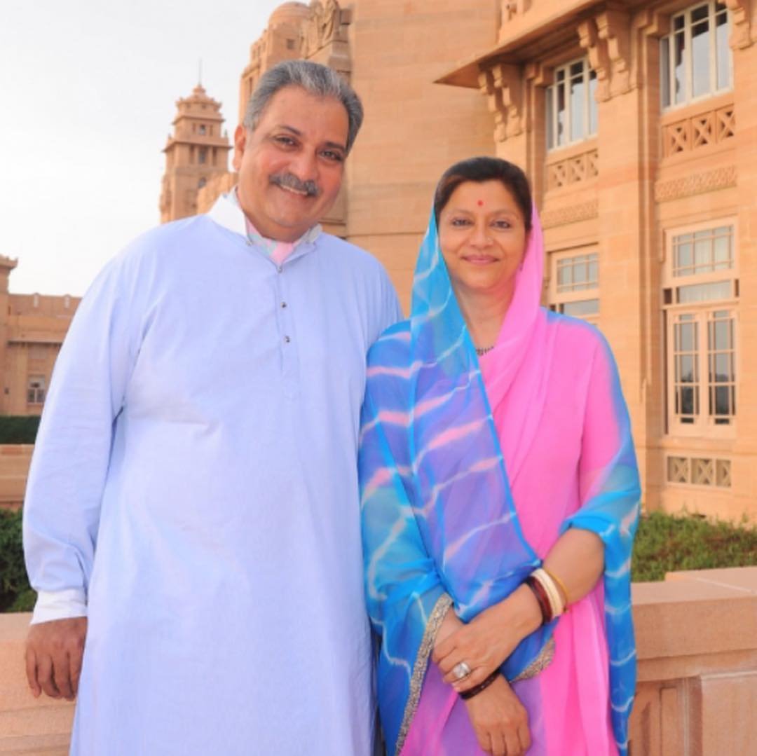 Maharaja Gaj Singhji with his wife Maharani Hemlata Rajye of Jodhpur