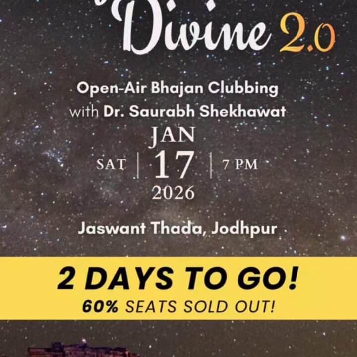 Open Air Bhajan Clubbing Jodhpur | Rhythm Divine 2.0 at Jaswant Thada <br> <p style='color: #595959; font-style: italic; font-size: 17px;font-weight: 500;'>Rhythm Divine 2.0 – Biggest Bhajan Night in Jodhpur | Jaswant Thada Event 2026</p>