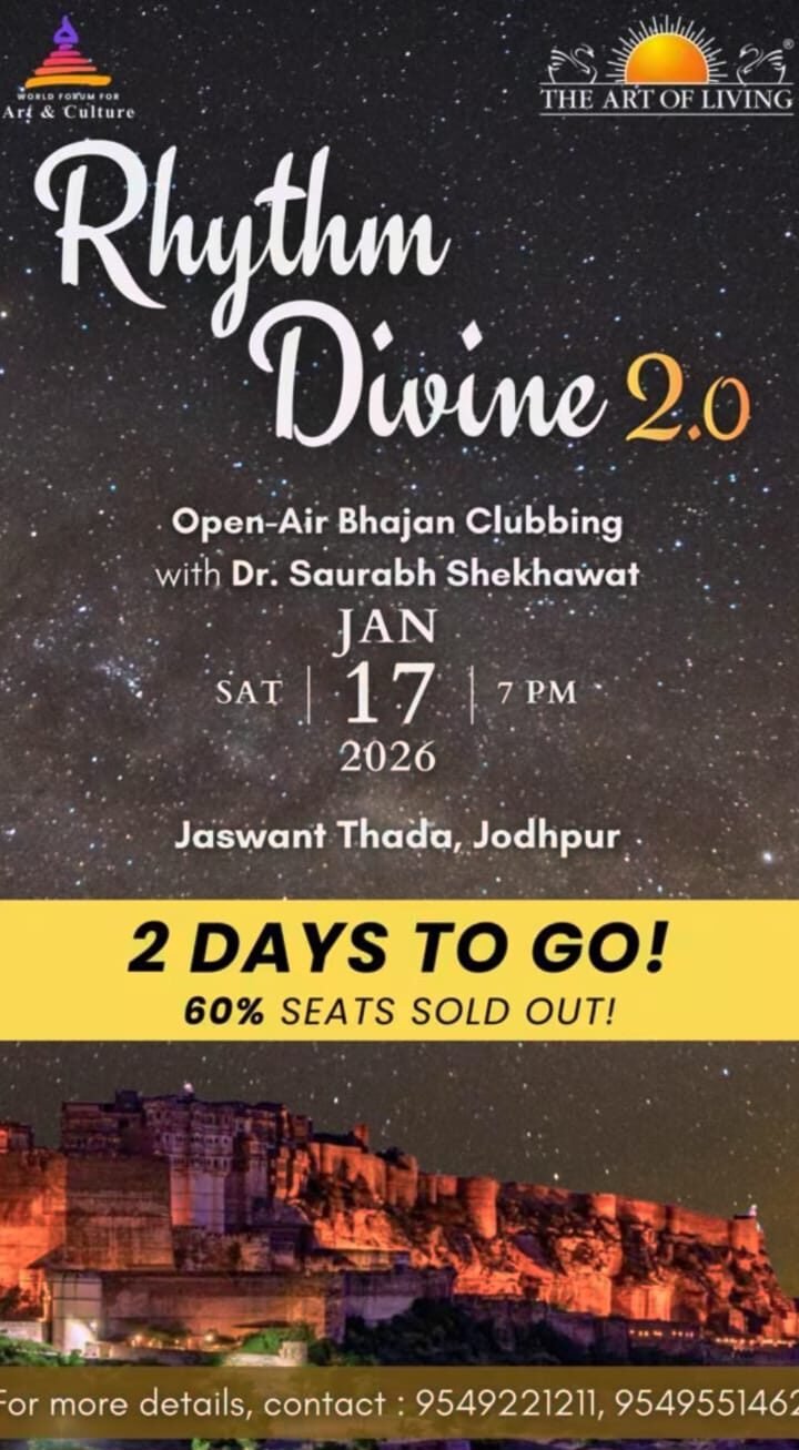 Rhythm Divine 2.0 – Jodhpur’s Biggest Open-Air Bhajan Clubbing Night at Jaswant Thada Jan 17, 2026